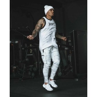 White camo sweatpants "Zip"