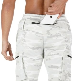White camo sweatpants "Zip"