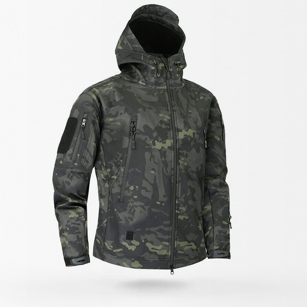 Black multicam softshell jacket “Veter”
