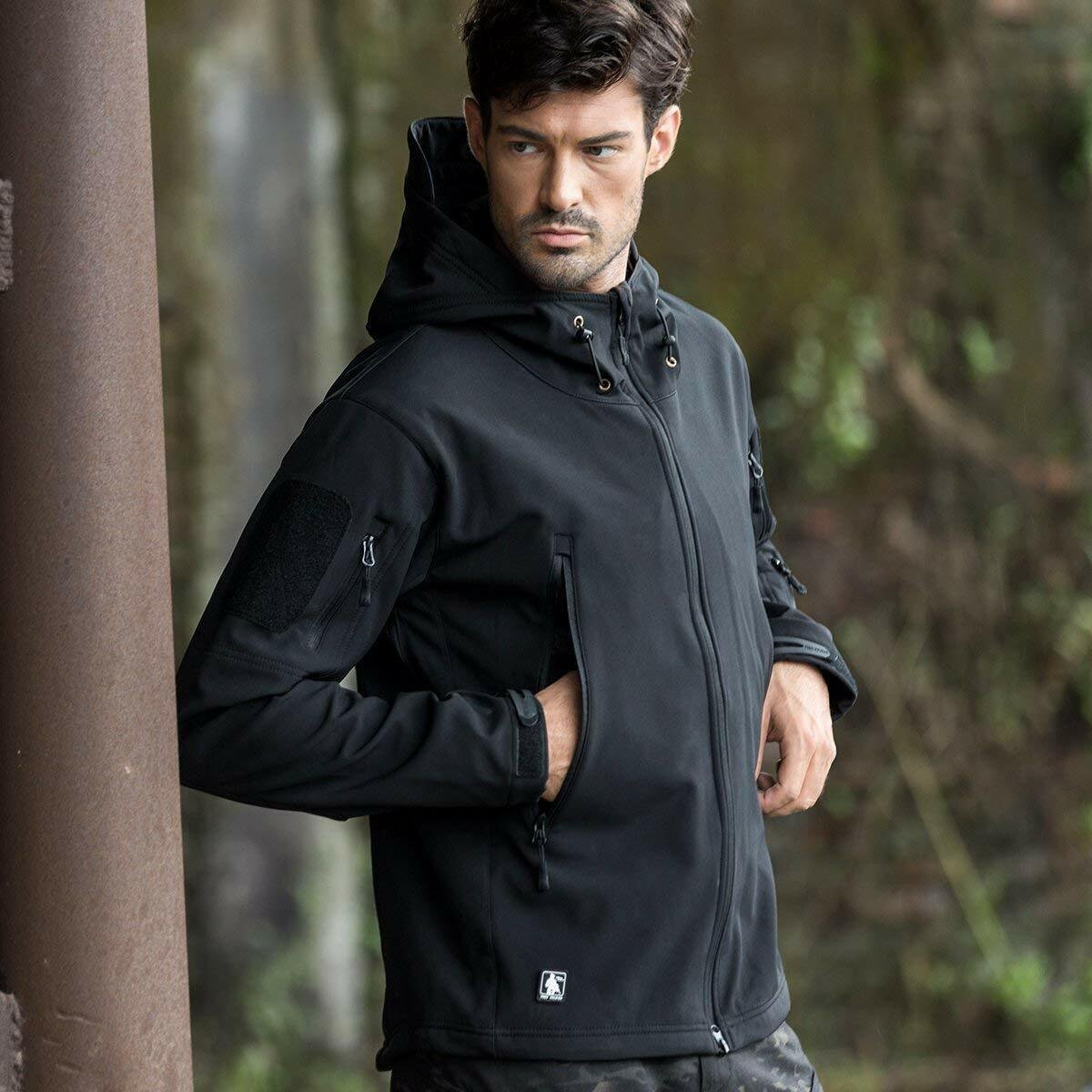 black tactical softshell jacket “Veter”