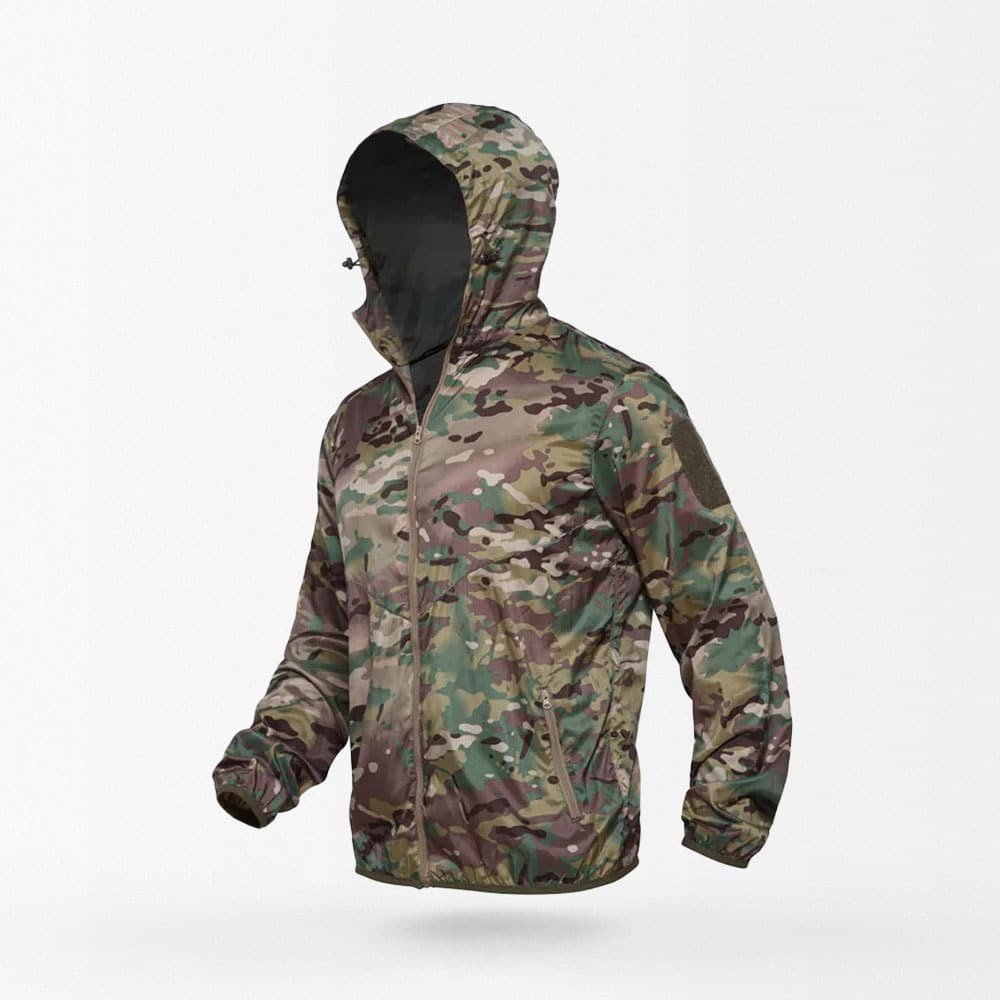 Camouflage rain jacket with hood "TB"