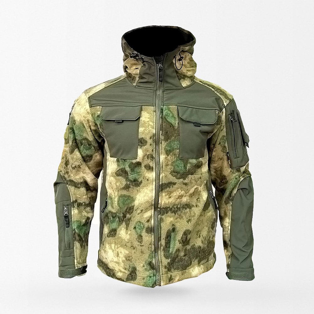 Windproof camo fleece jacket