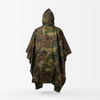 Woodland camo rain poncho