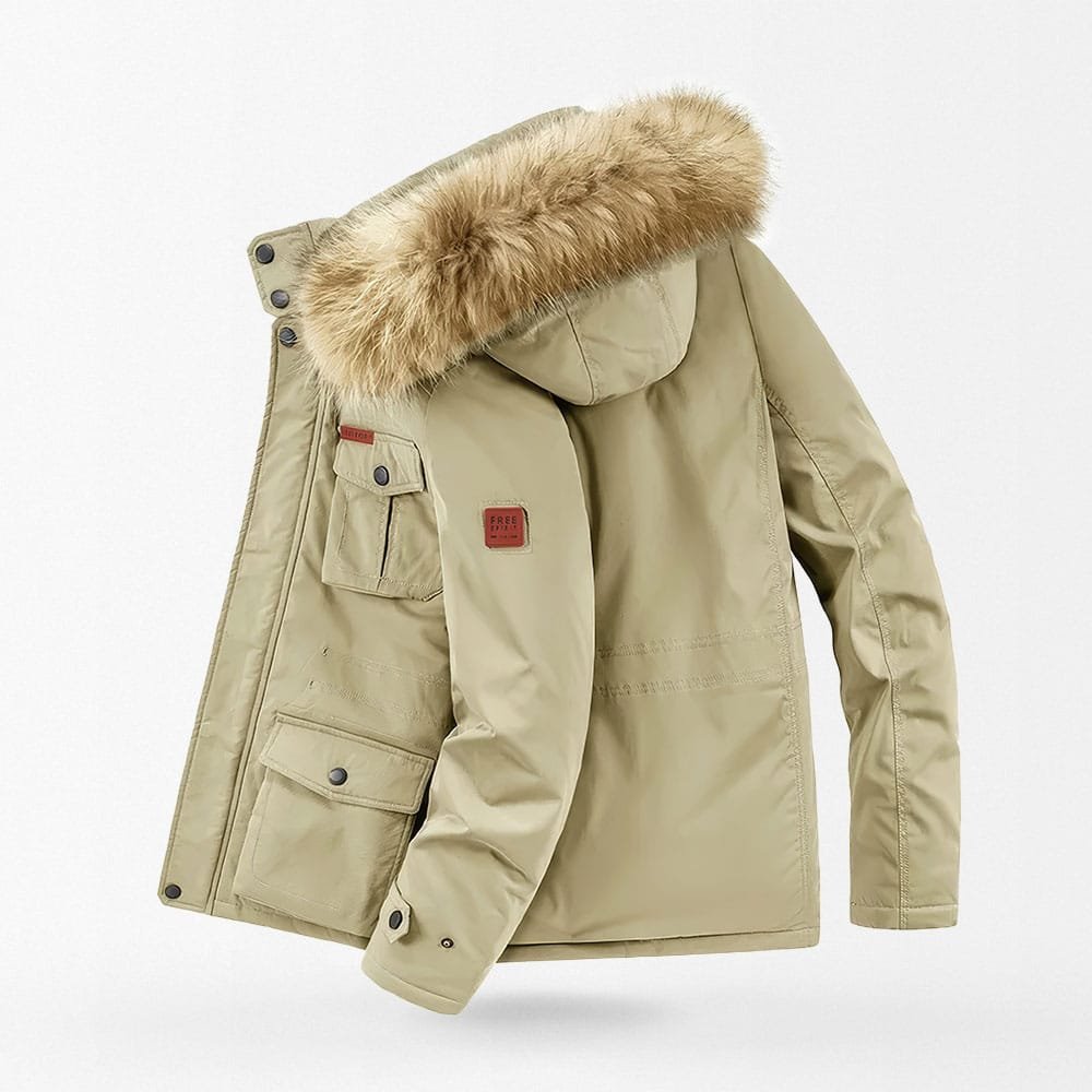 military parka jacket with fleece