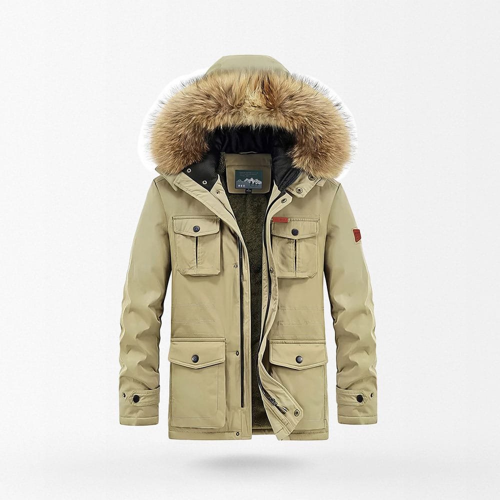 military parka jacket with fleece