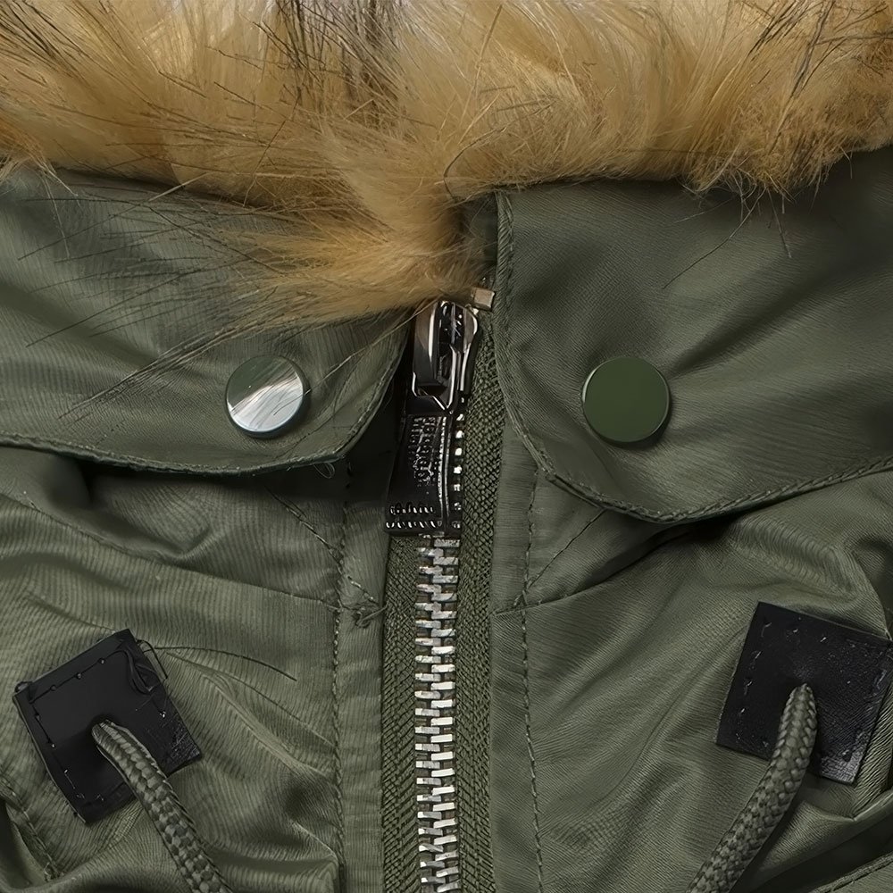 parka military jacket with fur hood