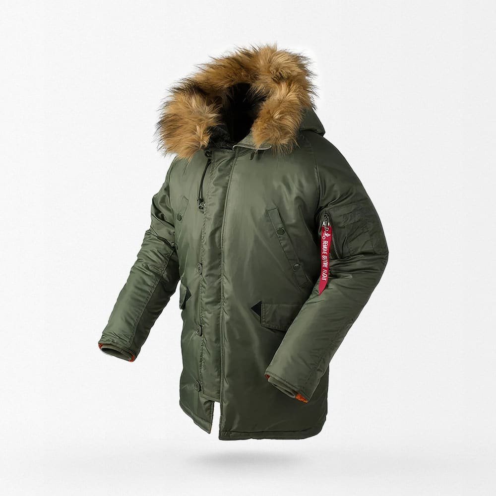 parka military jacket with fur hood