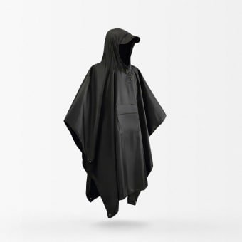 waterproof military poncho black
