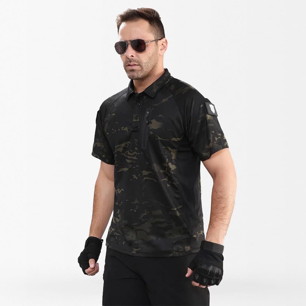 camo polo shirt with velcro