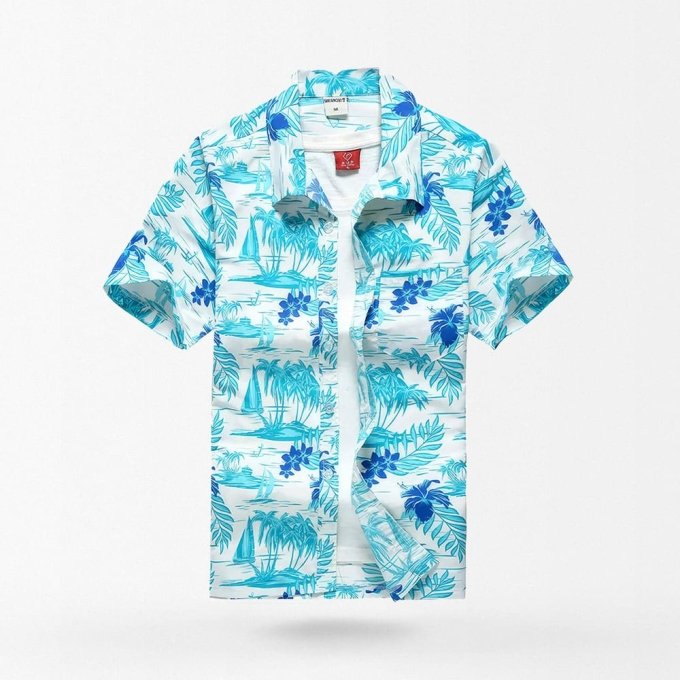 hawaiian shirt blue island
