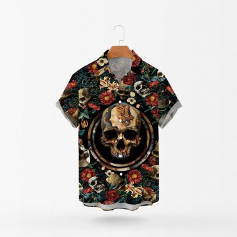 skull hawaiian shirt