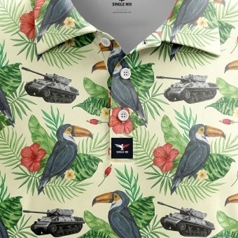 Tank print hawaiian shirt