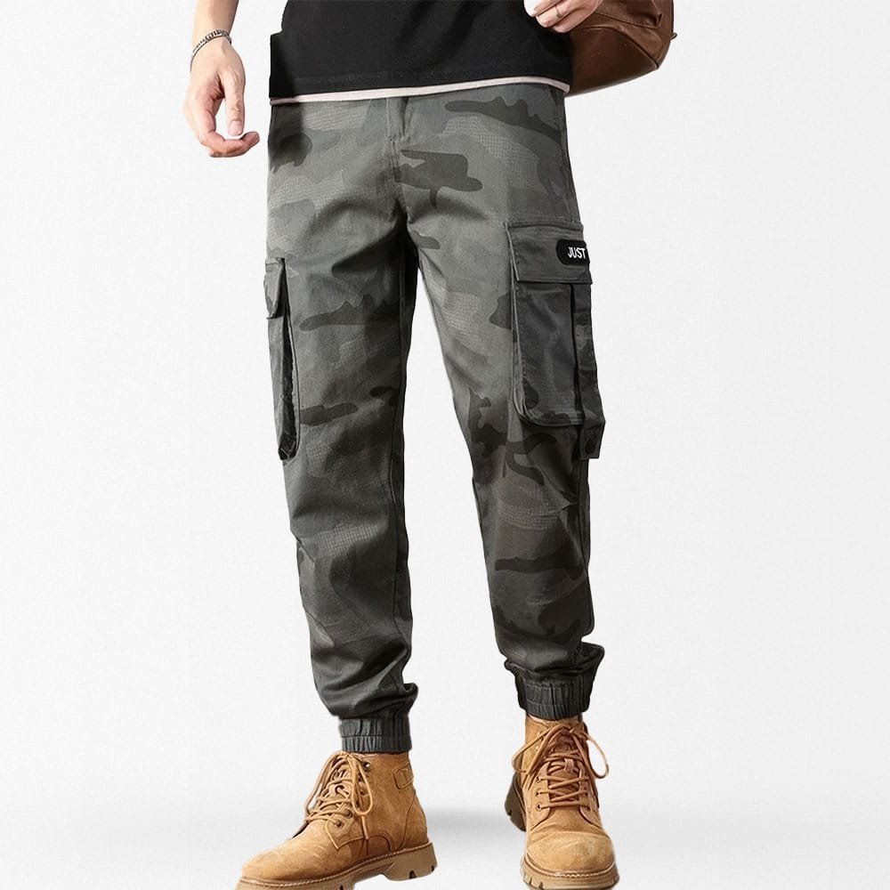 camo army slim cargo pants