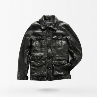 mens leather field jacket