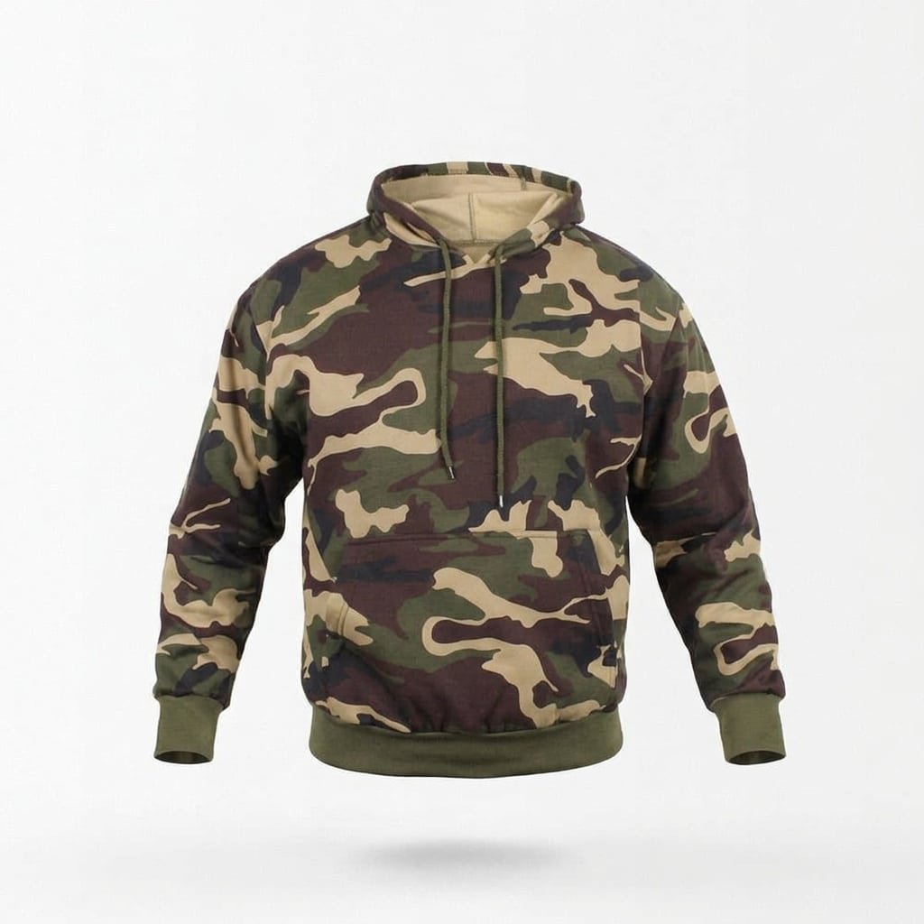 Military style camo hoodie