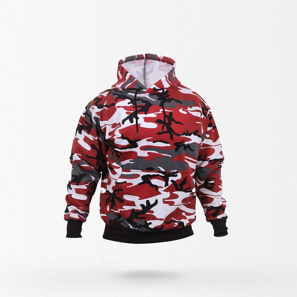 red camo hoodie