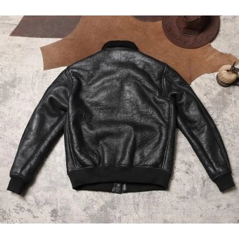 A2 Bomber Leather Jacket Black