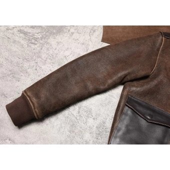 A2 Bomber Leather Jacket Brown