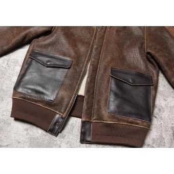 A2 Bomber Leather Jacket Brown