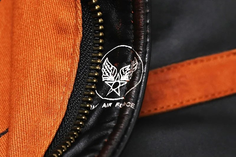 Flight jacket A2 Air Force Patch doublure orange – Image 9