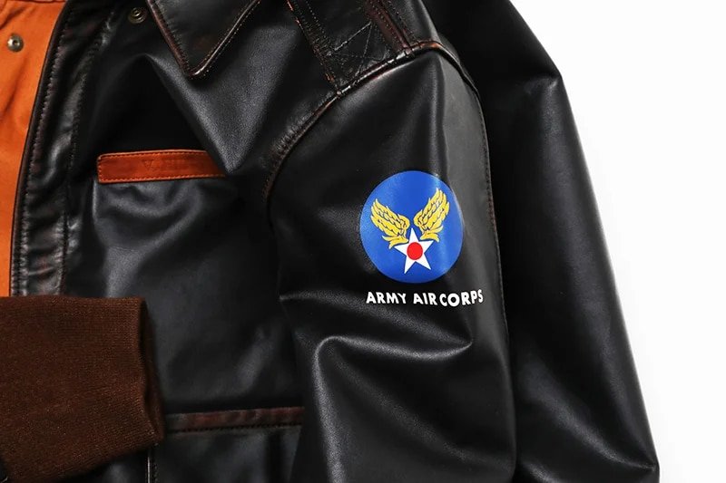 Flight jacket A2 Air Force Patch doublure orange – Image 8