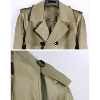 Belted military style trench coat