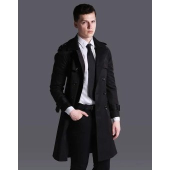 Belted military style trench coat