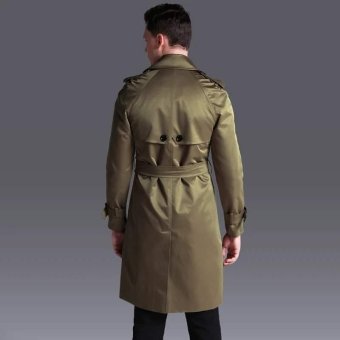 Belted military style trench coat
