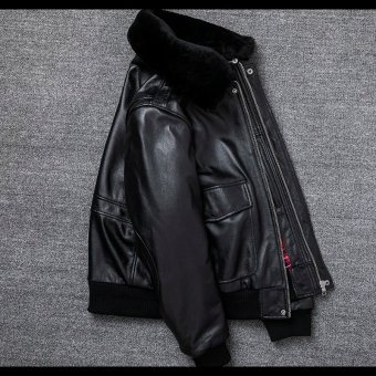 Flight jacket B3 with fur collar Black