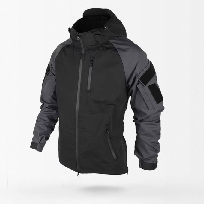 Black and grey tactical winbreaker jacket "MCT"