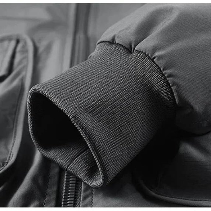 Bomber jacket cargo pockets with colar