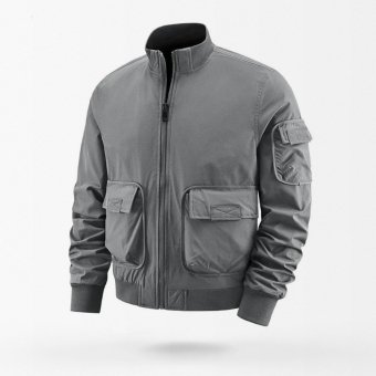 Bomber jacket cargo pockets with colar