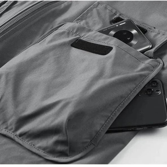 Bomber jacket cargo pockets with colar