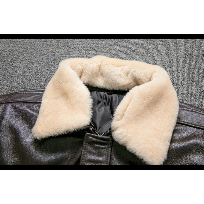 Flight jacket B3 with fur collar Brown