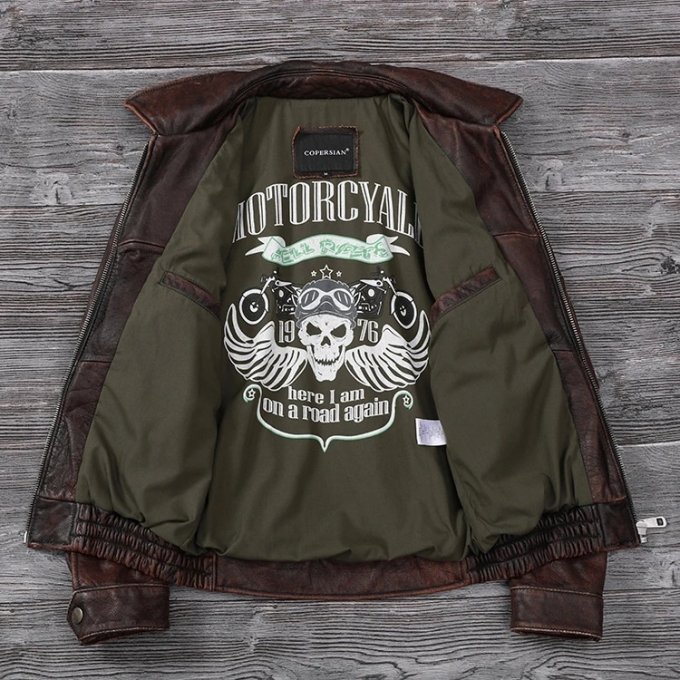 brown leather flight jacket vintage