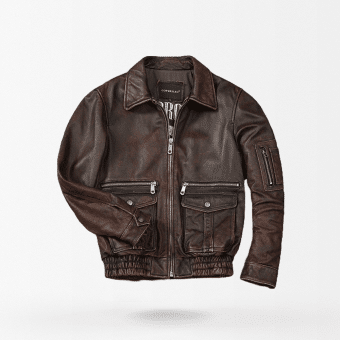 brown leather flight jacket vintage