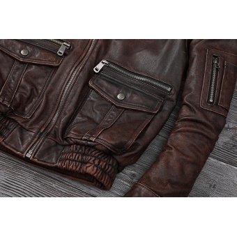 brown leather flight jacket vintage