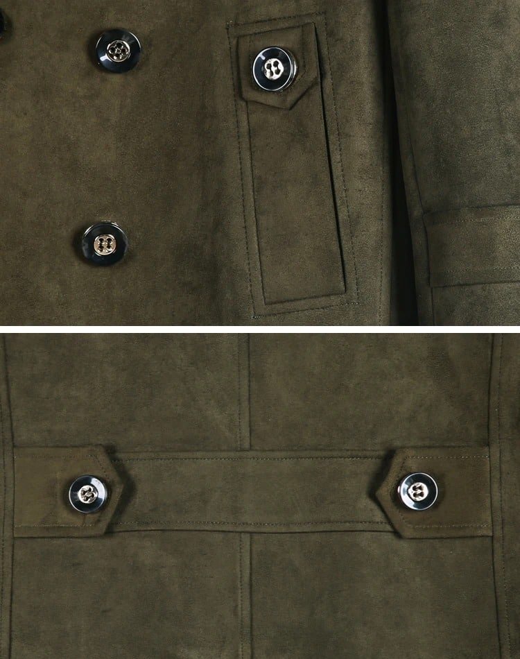 Double breasted military trench coat