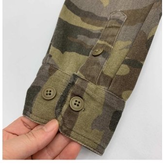 Green camo button shirt