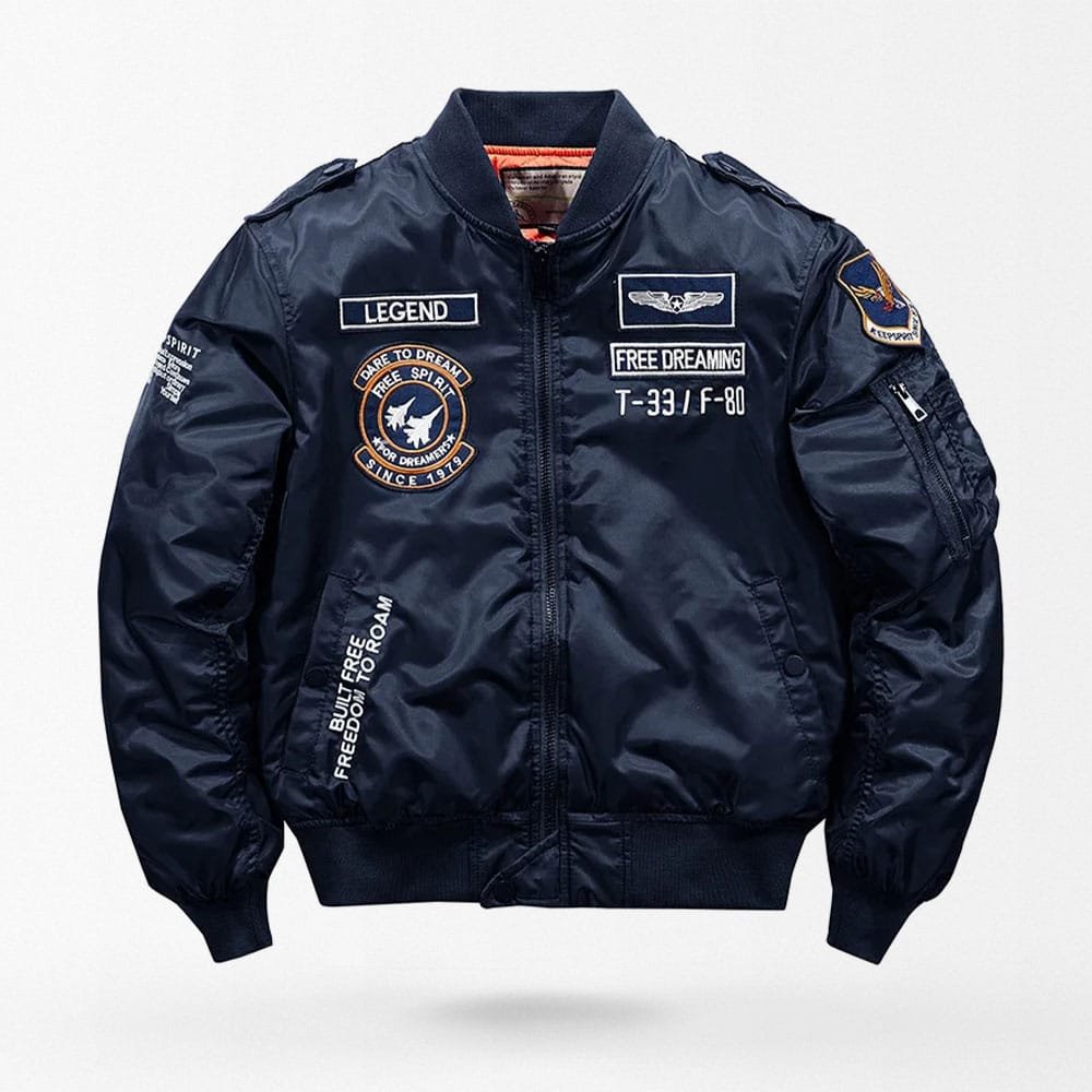 MA-1 flight jacket with patches Navy Blue