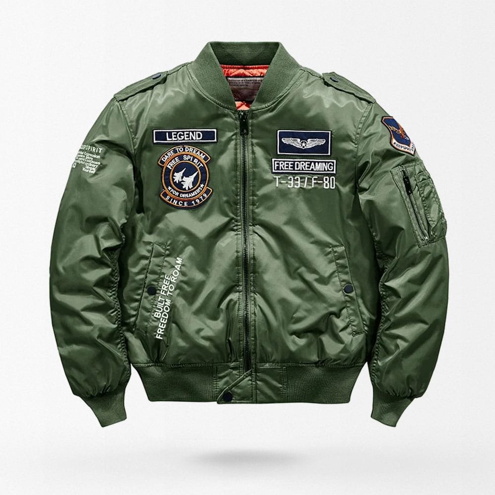 MA-1 flight jacket with patches Olive Green