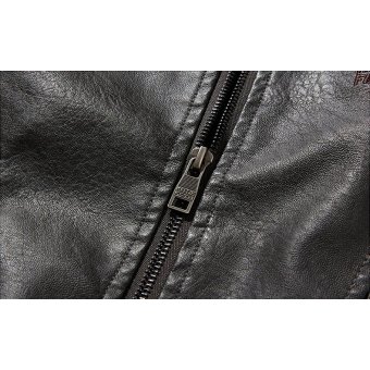 Men's Slim Fit Leather Bomber Jacket