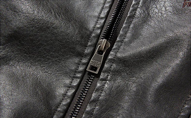 Men's Slim Fit Leather Bomber Jacket