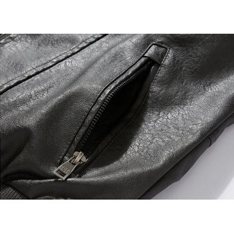 Men's Slim Fit Leather Bomber Jacket