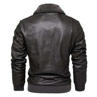 Men's Slim Fit Leather Bomber Jacket