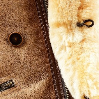 Men's military style sheepskin coat