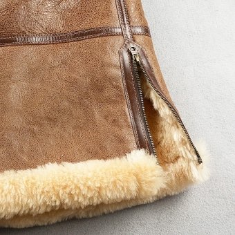 Men's military style sheepskin coat