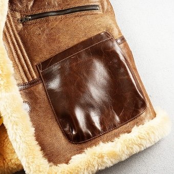Men's military style sheepskin coat