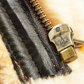 Men's military style sheepskin coat