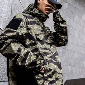 Tiger stripe anorak windbreaker